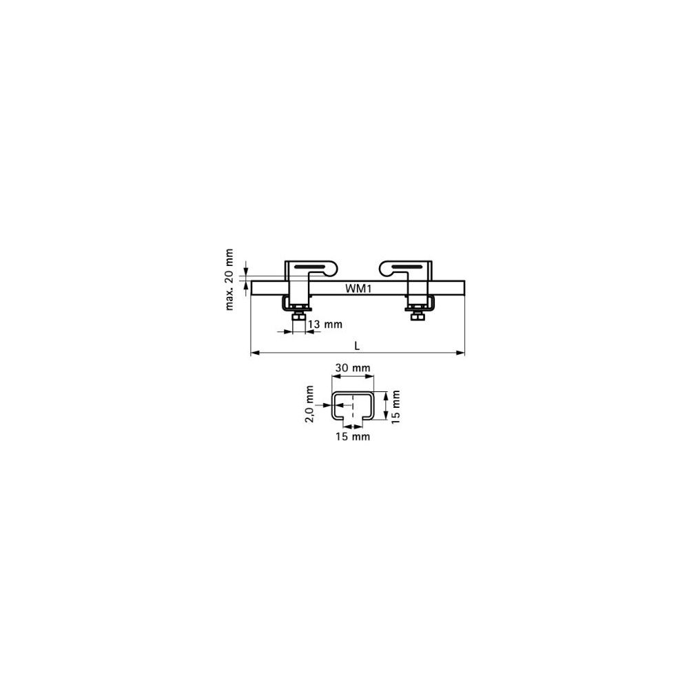 Walraven Trägerklemmset 30x15mm 5-teilig, M8 Länge 400mm bis Flanschstärke 20mm, elek... WALRAVEN-6071400 8712993541867 (Abb. 4)