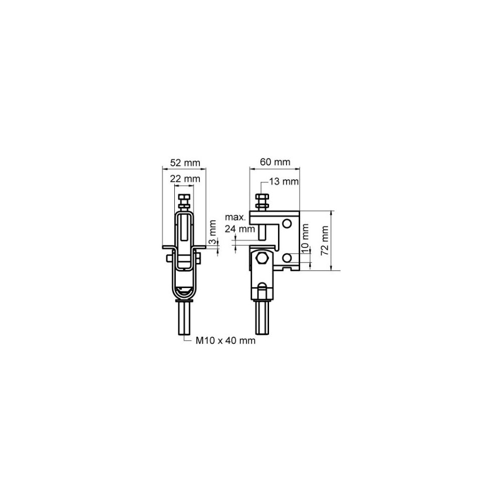 Walraven Gelenkträgerklammer Modell E, für Trägerflansch bis 24mm, G M10x40... WALRAVEN-6076000 8712993542086 (Abb. 4)