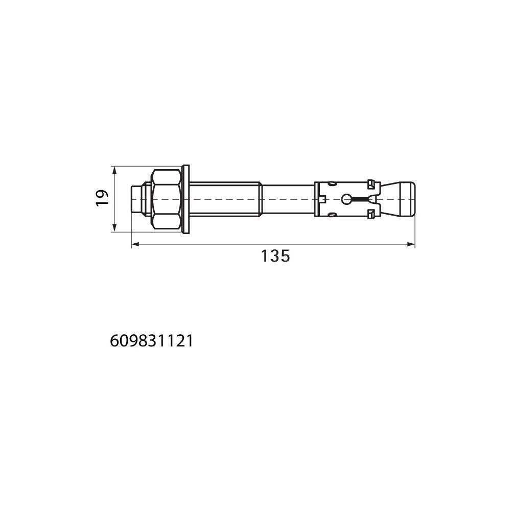 Walraven Bolzenanker WTB1 M12x135mm, für un-/gerissenen Beton und Stein, Stahl... WALRAVEN-609831121 8712993999422 (Abb. 4)