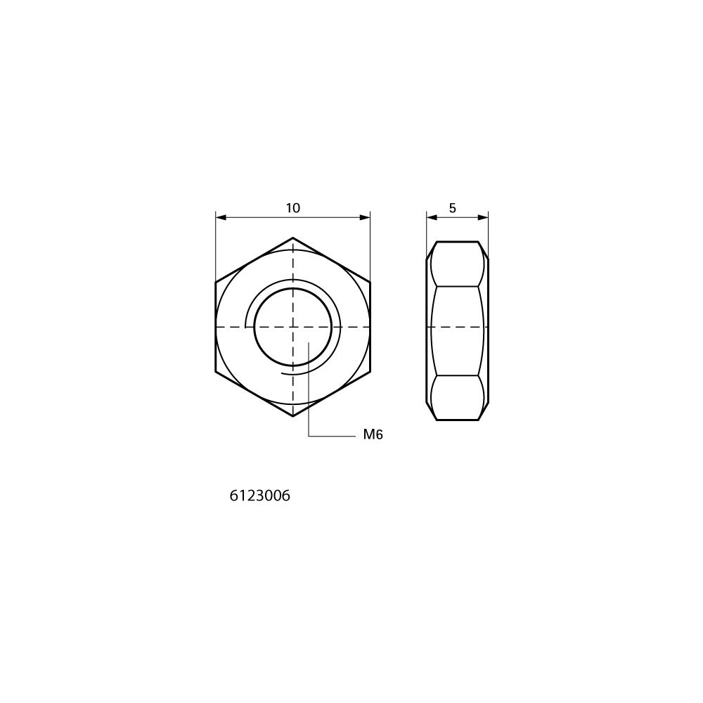 Walraven Sechskantmutter DIN 934 M6, elektrolytisch verzinkt, 6123006... WALRAVEN-6123006 8712993073290 (Abb. 4)