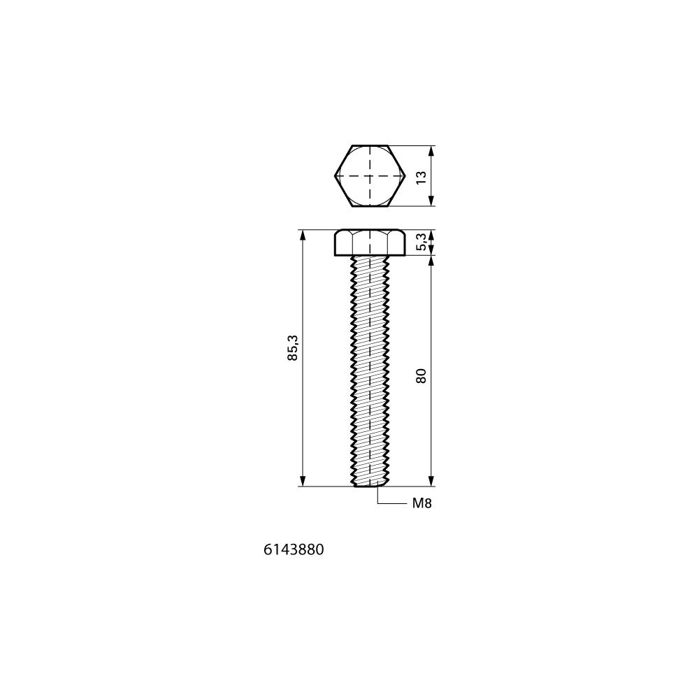 Walraven Sechskantschraube DIN 933, M8x80mm SW13, elektrolytisch verzinkt... WALRAVEN-6143880 8712993369997 (Abb. 4)