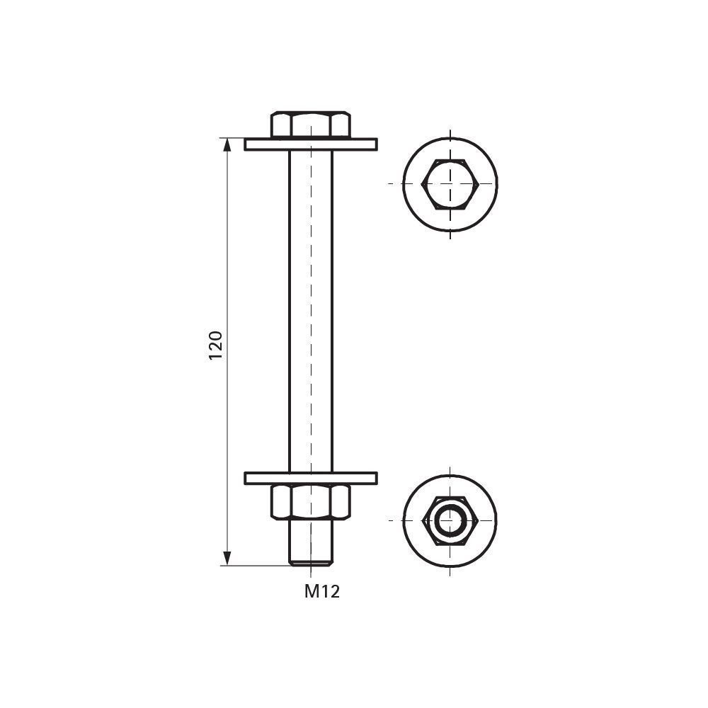 Walraven Maxx Verschraubungsset 3-teilig M12x120mm Stahl 8.8... WALRAVEN-614581212 8719942061735 (Abb. 4)