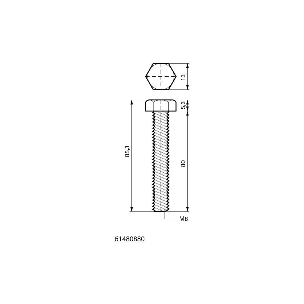 Walraven Sechskantschraube DIN 933, M8x80mm SW13 BUP, Stahl... WALRAVEN-61480880 8712993856503 (Abb. 5)