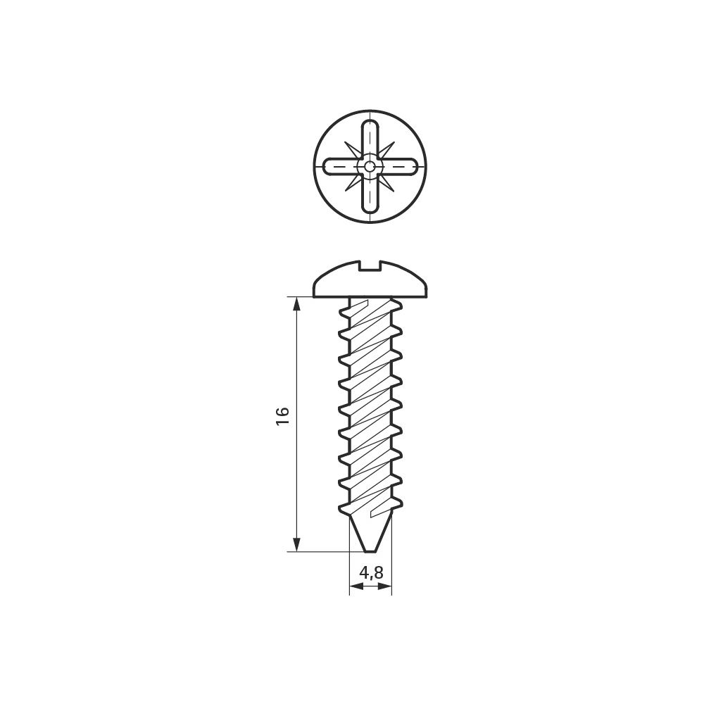 Walraven Blechschraube DIN 7981, 4,8x16mm Zylinderkopf, elektrolytisch verzinkt... WALRAVEN-6174516 8712993370313 (Abb. 4)