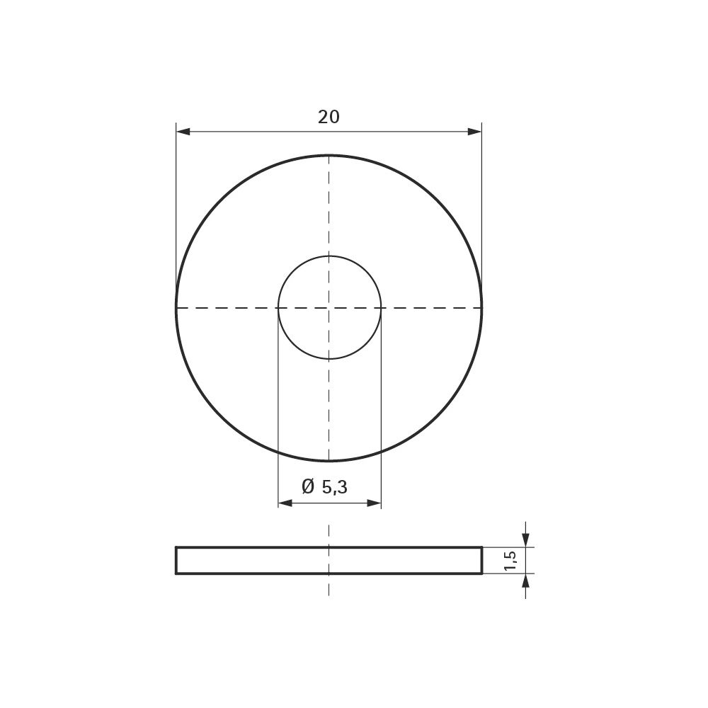 Walraven Kotflügelscheibe 20x1,5mm, Innendurchmesser 5,3mm, Stahl... WALRAVEN-6176520 8712993370351 (Abb. 4)