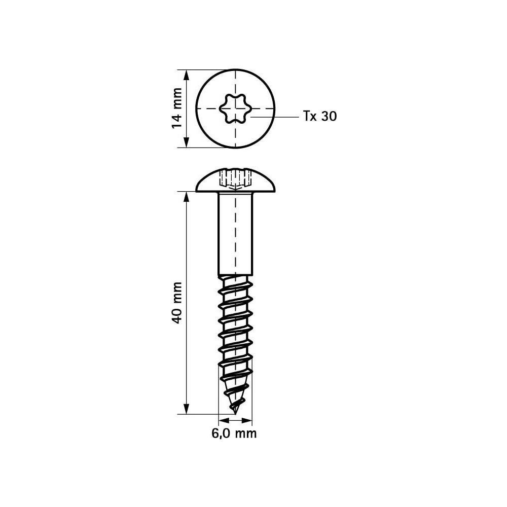 Walraven RapidRail Schraube Sechsrund T30, 6x40mm, für Schiene WM0-35, elektrolytisc... WALRAVEN-61843640 8712993985654 (Abb. 6)