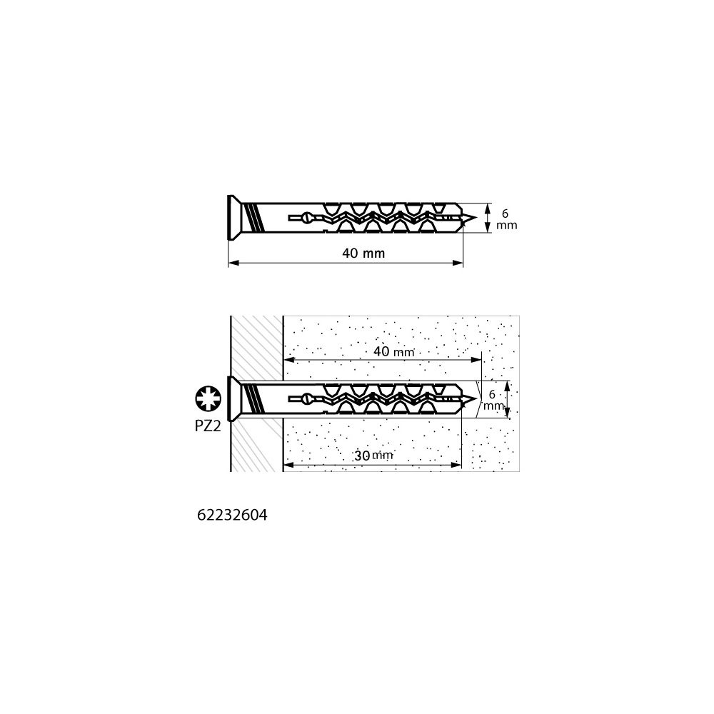 Walraven Einschlagdübel-Set WNP PA6 und elektrolytisch verzinkt 6x40mm... WALRAVEN-62232604 8719942071482 (Abb. 4)