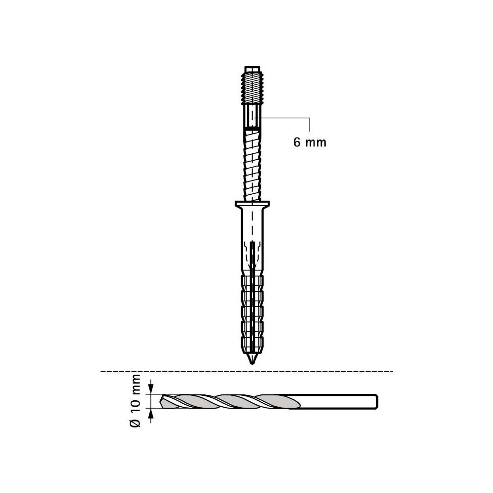 Walraven Einschlagstockschraube, M8x120mm inkl. Dübel aus PA vormontiert, elektrolyti... WALRAVEN-6223812 8712993293971 (Abb. 4)