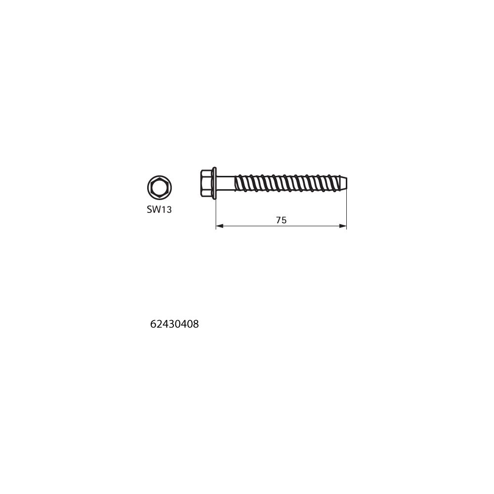 Walraven Betonankerschraube W-LX-H 8x75mm, Sechskant SW13, für un-/gerissenen Beton,... WALRAVEN-62430408 8719942052221 (Abb. 4)
