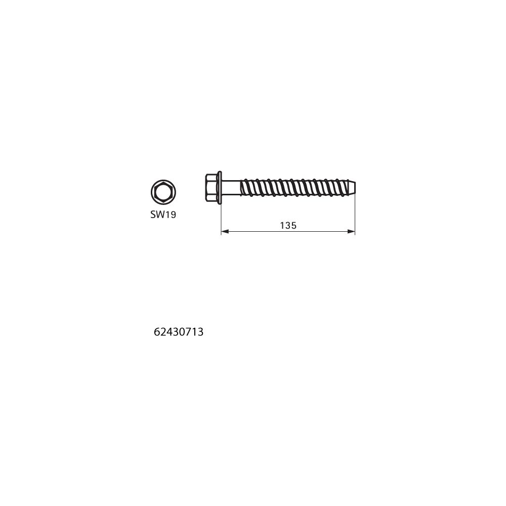 Walraven Betonankerschraube W-LX-H 14x135mm, Sechskant SW19, für un-/gerissenen Beto... WALRAVEN-62430713 8719942052580 (Abb. 4)