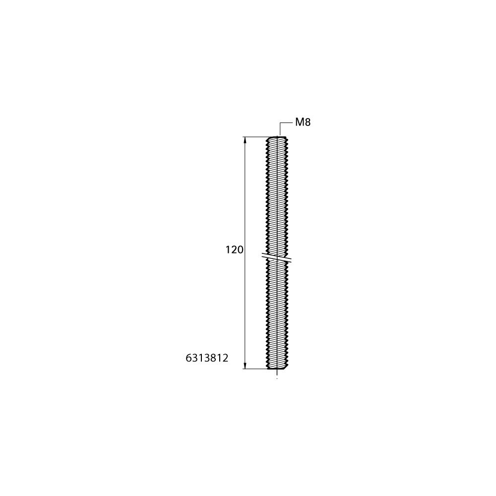 Walraven Gewindestift DIN 976-1, M8x120mm, elektrolytisch verzinkt... WALRAVEN-6313812 8712993282913 (Abb. 4)