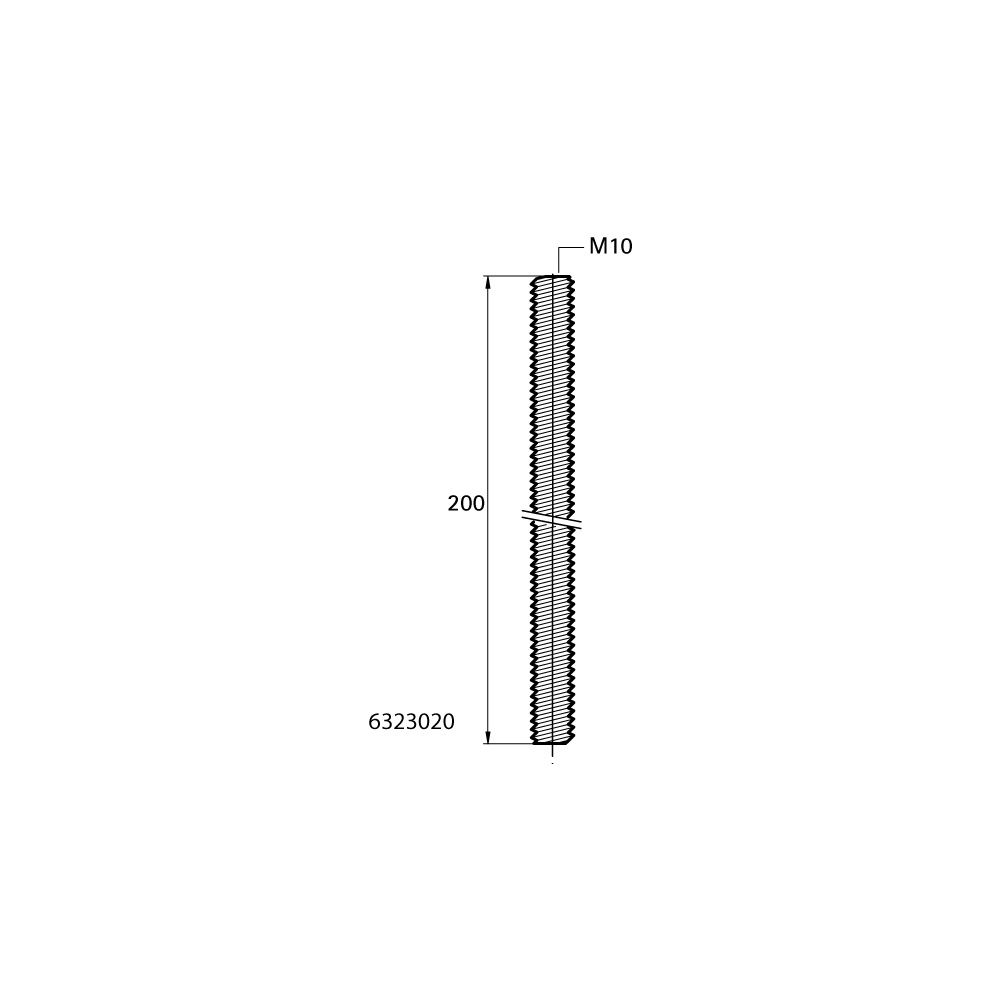 Walraven Gewindestifte DIN 976-1, M10x200mm brandgeprüft, elektrolytisch verzinkt... WALRAVEN-6323020 8712993371112 (Abb. 4)