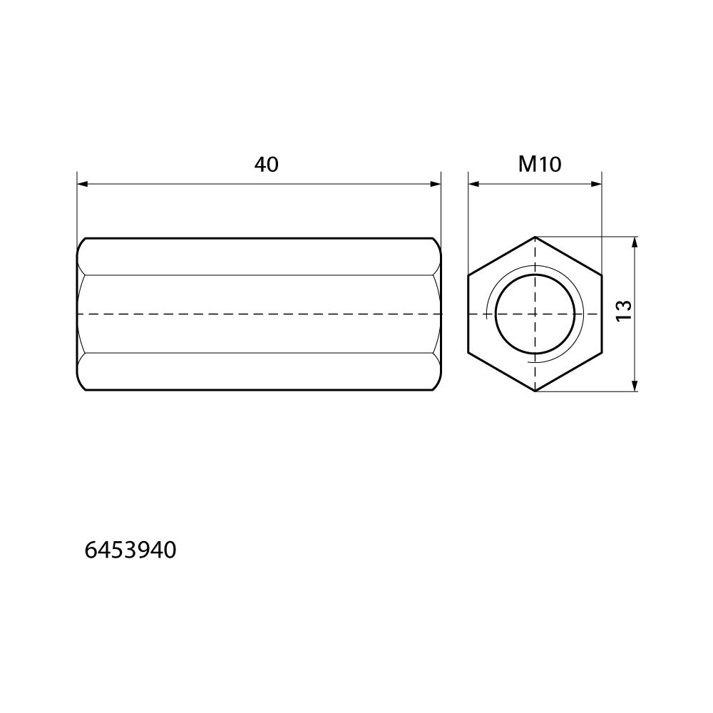 Walraven Gewindemuffe M10x40mm, Stahl elektrolytisch verzinkt, 6453940... WALRAVEN-6453940 8712993283101 (Abb. 4)