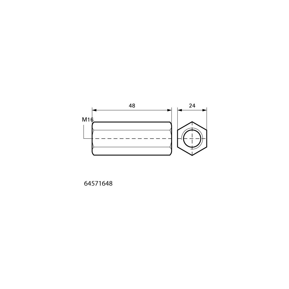 Walraven Gewindemuffe M16x48mm, Edelstahl V2A, 64571648... WALRAVEN-64571648 8712993181476 (Abb. 4)