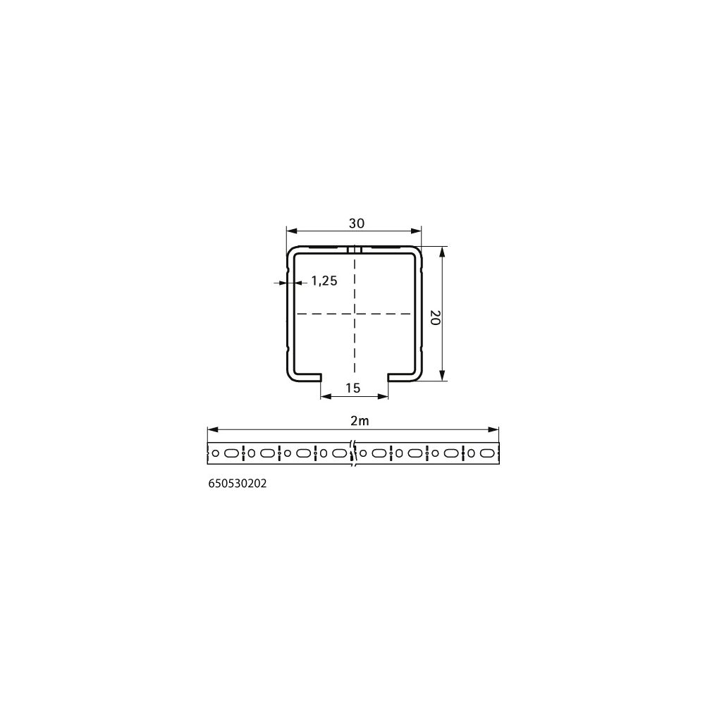 Walraven RapidRail Montageschiene C-Profil, 30x20mm Länge 2m mit Schnittmarkierunge... WALRAVEN-650530202 8719942084284 (Abb. 4)