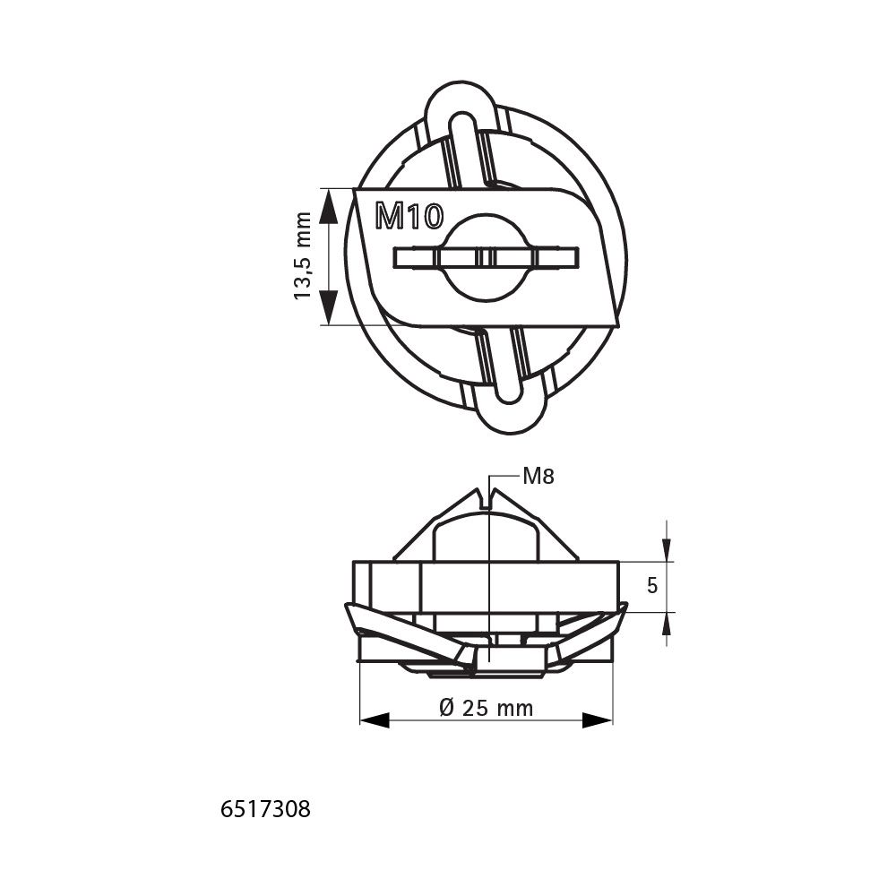 Walraven RapidRail Schiebemutter M8, mit Unterlegscheibe und Federring für RapidRail-... WALRAVEN-6517308 8712993490752 (Abb. 4)