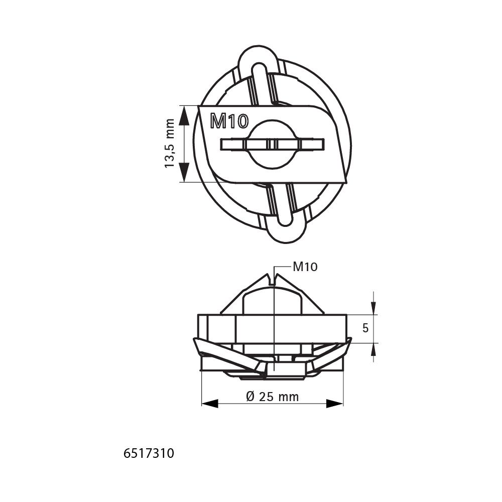 Walraven RapidRail Schiebemutter M10, mit Unterlegscheibe und Federring für RapidRail... WALRAVEN-6517310 8712993490783 (Abb. 4)