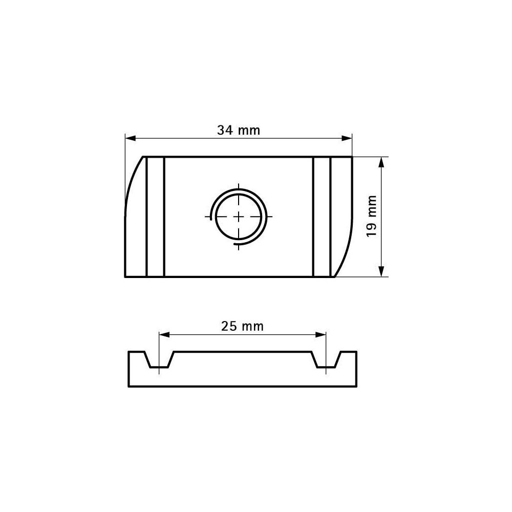 Walraven Strut Schiebemutter M10, 19x34x8mm, Edelstahl V4A, 6517710... WALRAVEN-6517710 8712993092604 (Abb. 4)