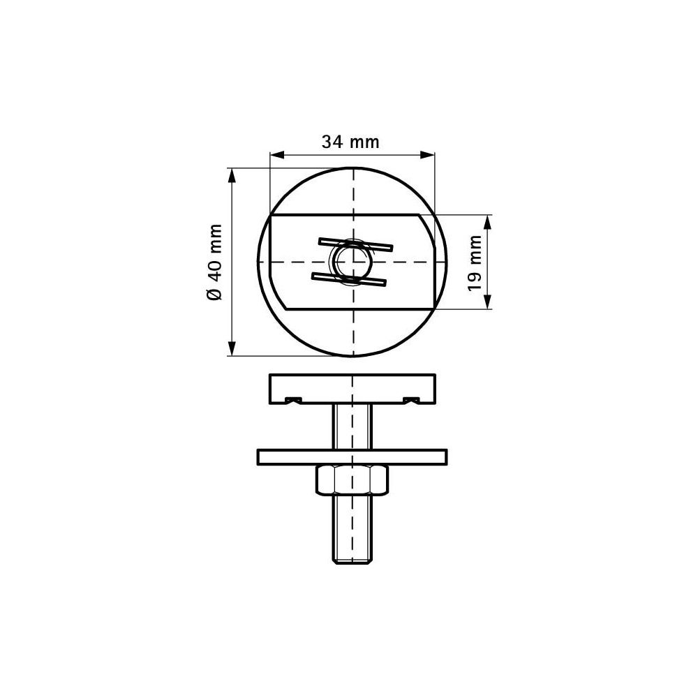 Walraven Strut Hammerkopfbefestigung M8x40mm, elektrolytisch verzinkt... WALRAVEN-6527934 8712993096671 (Abb. 4)