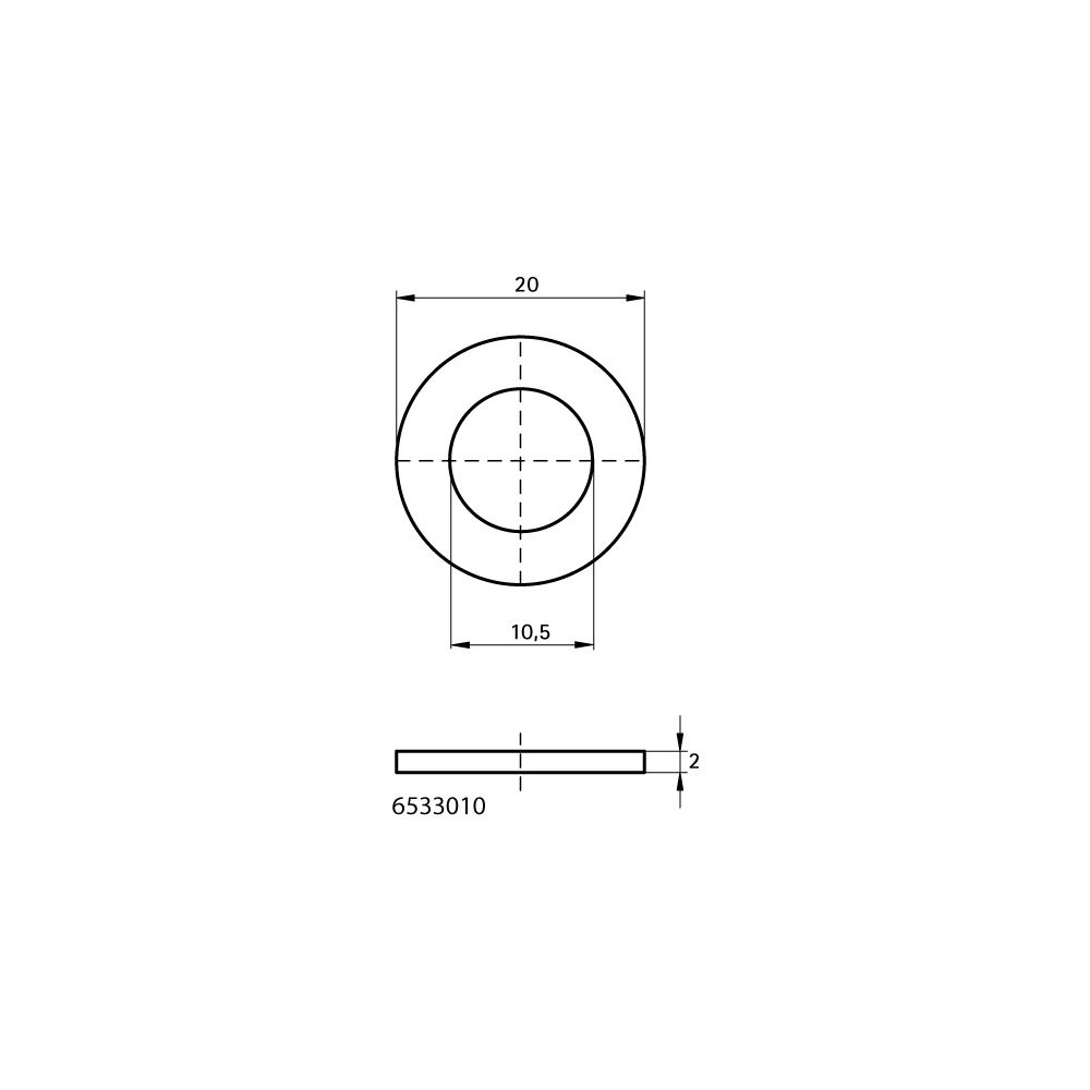 Walraven Unterlegscheibe EN-ISO 7089, 10,5x20x2mm, elektrolytisch verzinkt... WALRAVEN-6533010 8712993283842 (Abb. 4)