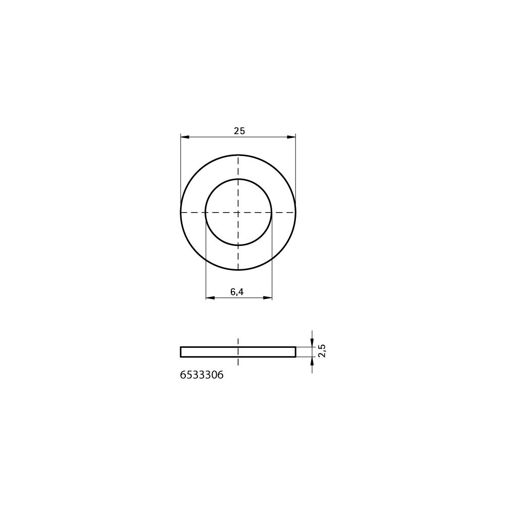 Walraven Unterlegscheibe flach, 6,4x25x2,5mm MLAR, für 38x40mm, elektrolytisch verzin... WALRAVEN-6533306 8712993070299 (Abb. 4)