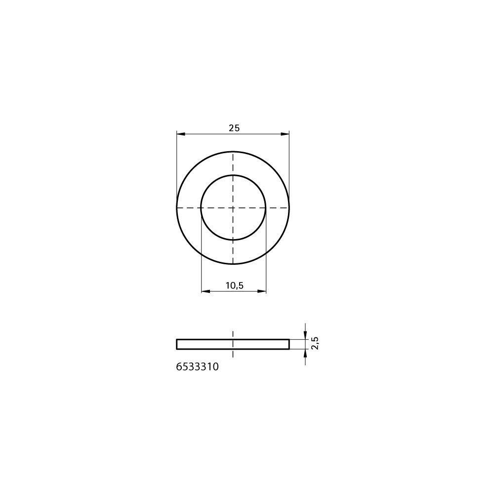 Walraven Unterlegscheibe flach, 10,5x25x2,5mm MLAR, für Schiene WM0-35, elektrolytisc... WALRAVEN-6533310 8712993070312 (Abb. 6)