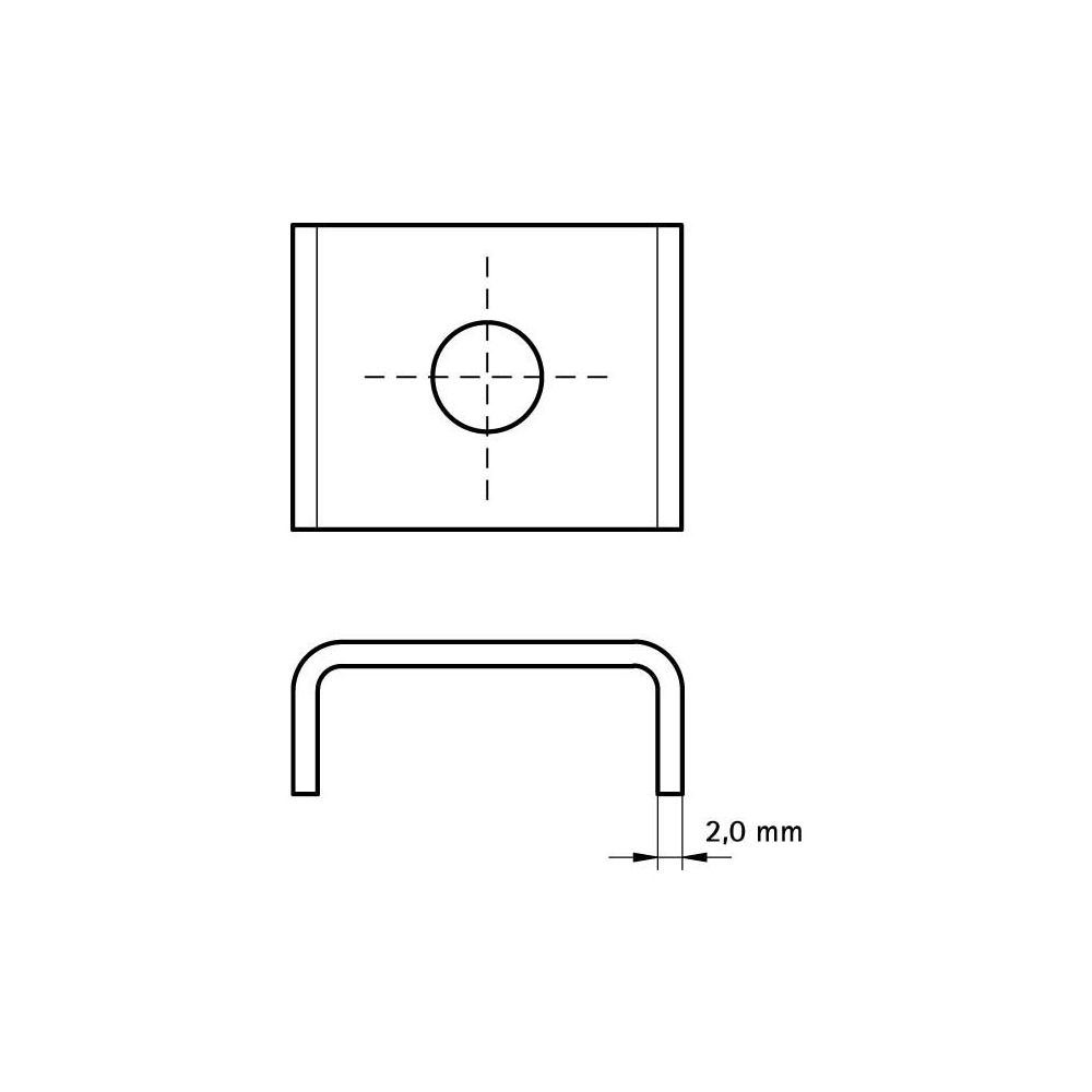 Walraven Unterlegscheibe U-förmig, 25x28x10,5mm Innendurchmesser 9mm, für Schiene WM0... WALRAVEN-6535008 8712993011889 (Abb. 6)