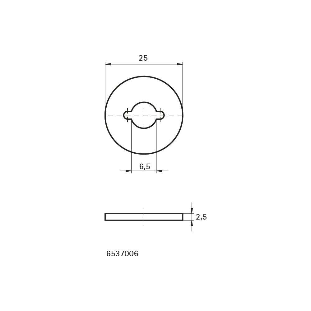 Walraven Unterlegscheibe flach, 6,5x25x2,5mm, für RapidRail, Edelstahl 1.4401... WALRAVEN-6537006 8712993283965 (Abb. 4)