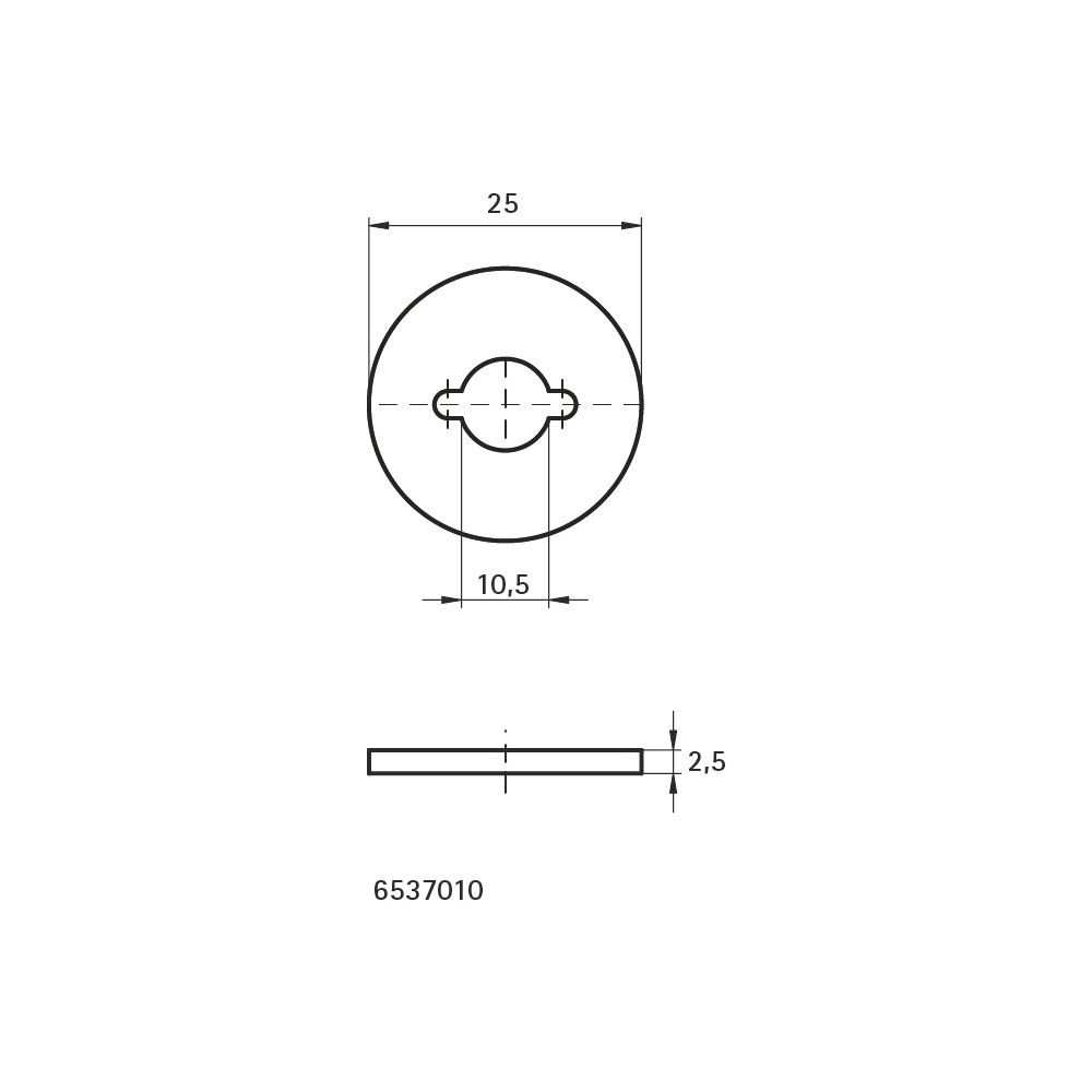 Walraven Unterlegscheibe flach, 10,5x25x2,5mm, für RapidRail, Edelstahl 1.4401... WALRAVEN-6537010 8712993067046 (Abb. 4)
