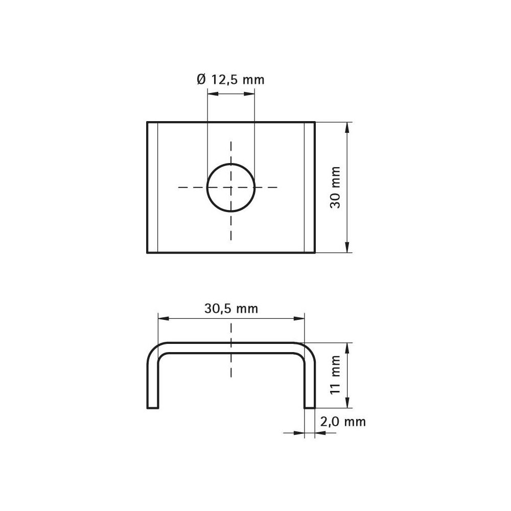 Walraven Unterlegscheibe U-förmig, 30x34,5x11mm Innendurchmesser 12,5mm, für RapidRai... WALRAVEN-6537813 8712993060795 (Abb. 4)