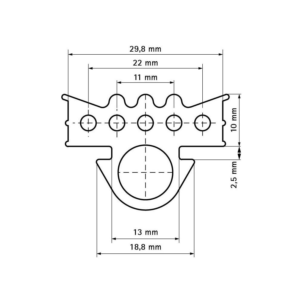 Walraven Schienendämmprofil 31x22mm, für Schiene WM0-35 nach DIN 4109, EPDM, Schwarz... WALRAVEN-6568001 8712993319107 (Abb. 6)