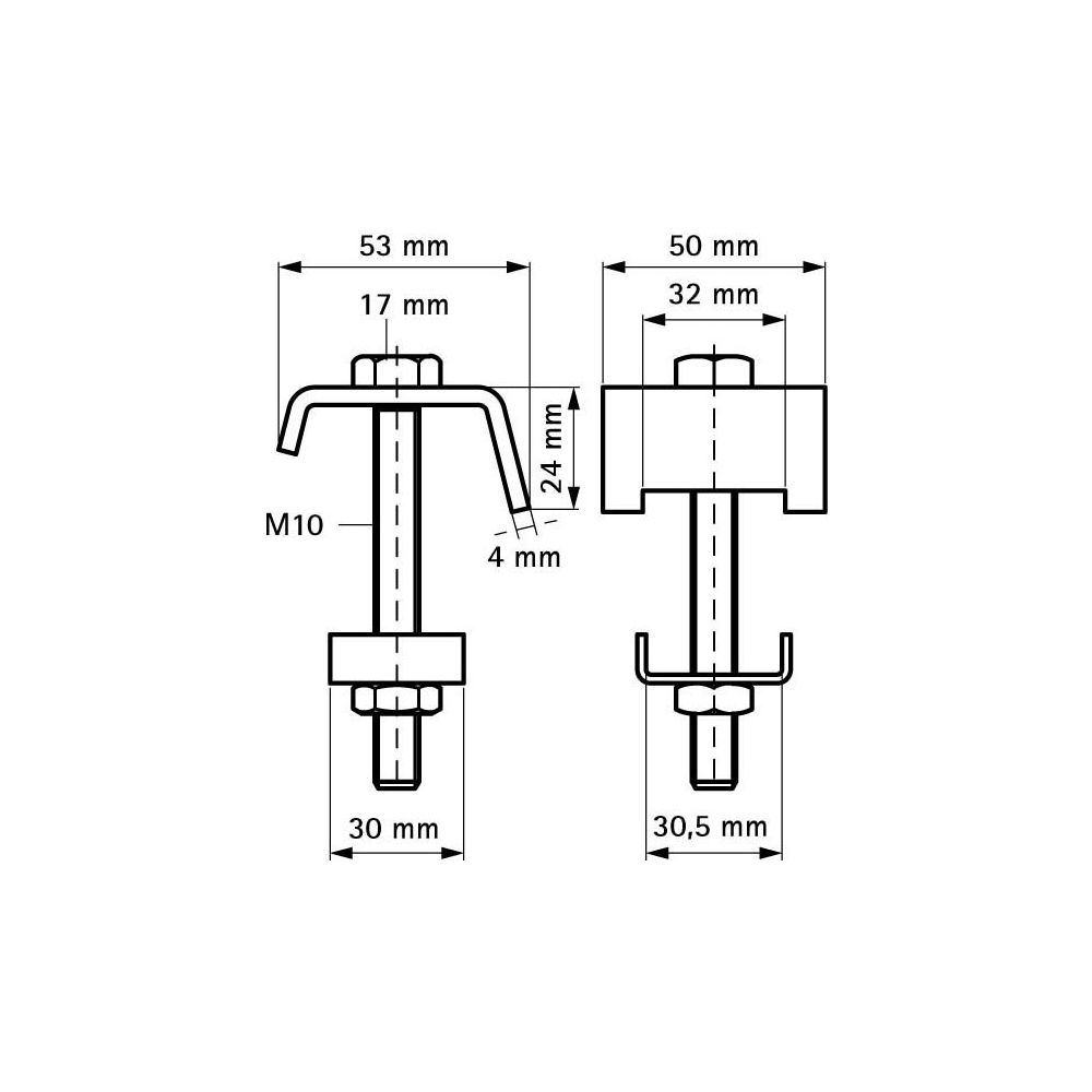 Walraven RapidRail Schienenträgerklammer 53x50x60mm, elektrolytisch verzinkt... WALRAVEN-6583060 8712993284207 (Abb. 4)