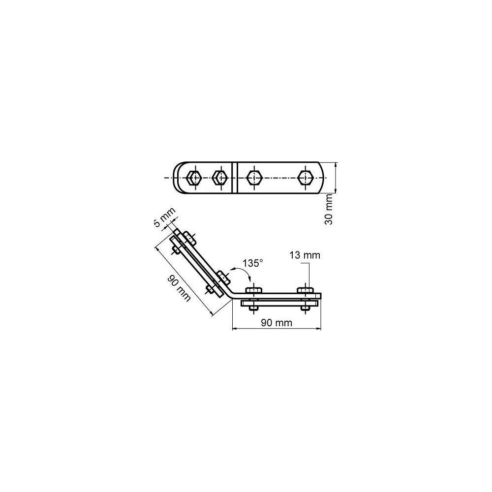 Walraven Schienenverbinder 135 Grad mit Schiebemutter, für RapidRail-Schienen, elektr... WALRAVEN-6583113 8712993284245 (Abb. 4)