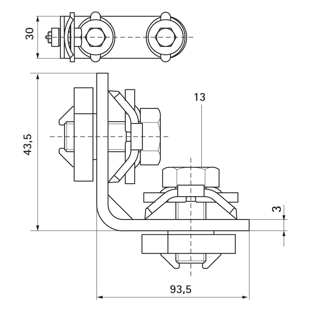 Walraven RapidRail Verbinder kurz/kurz 90 Grad, mit 2 Schiebemuttern vormontiert, ele... WALRAVEN-6584003 8712993314232 (Abb. 6)