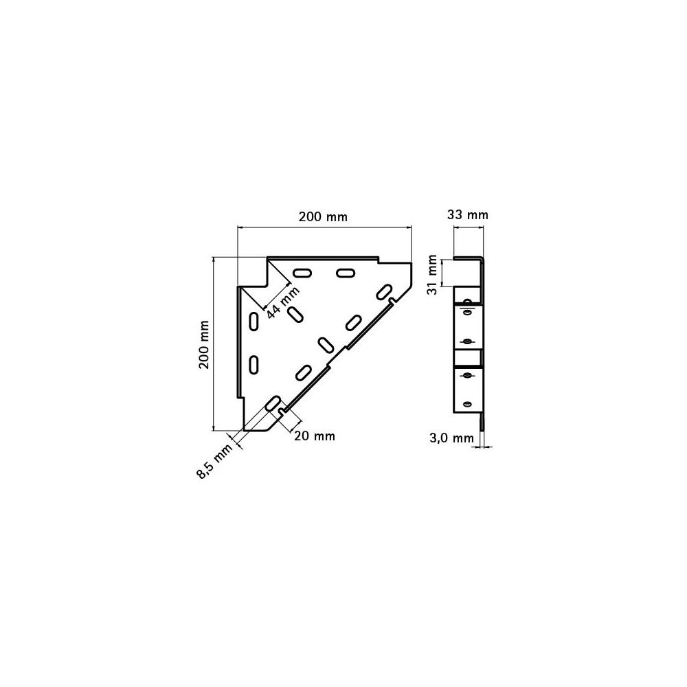 Walraven RapidRail Knotendreieck 200x200x33mm, elektrolytisch verzinkt... WALRAVEN-6593010 8712993284429 (Abb. 4)