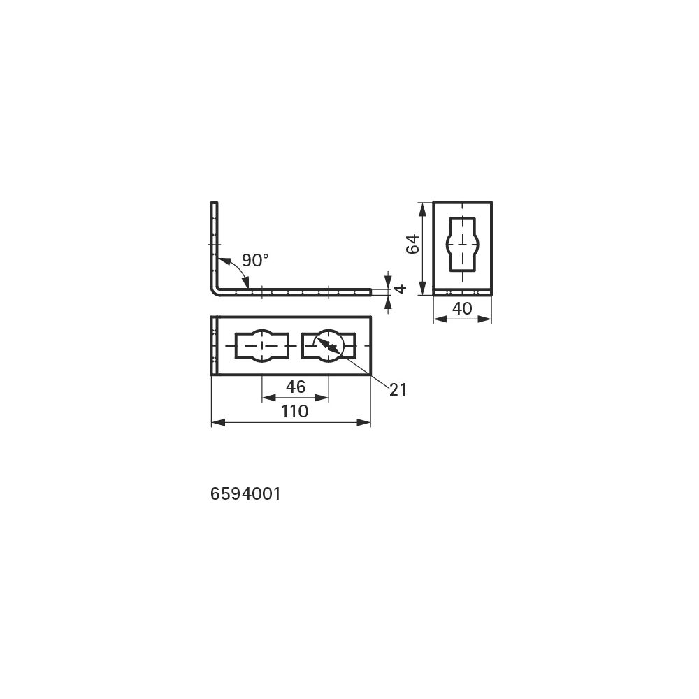 Walraven PushStrut Knopfverbinder 90 Grad flach, QW3/90, 110x64x40mm, elektrolytisch ... WALRAVEN-6594001 8712993984497 (Abb. 4)