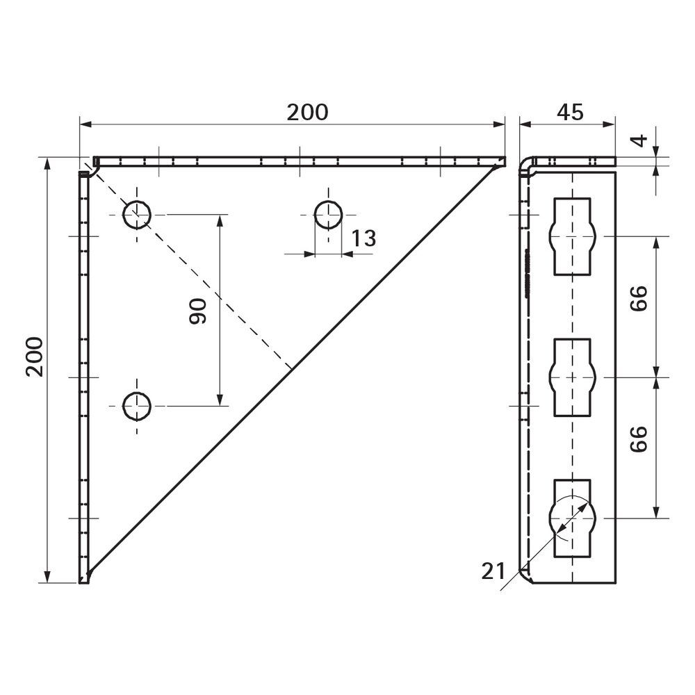 Walraven PushStrut Winkelkonsole 200x45x200mm, elektrolytisch verzinkt... WALRAVEN-6594025 8712993984589 (Abb. 4)