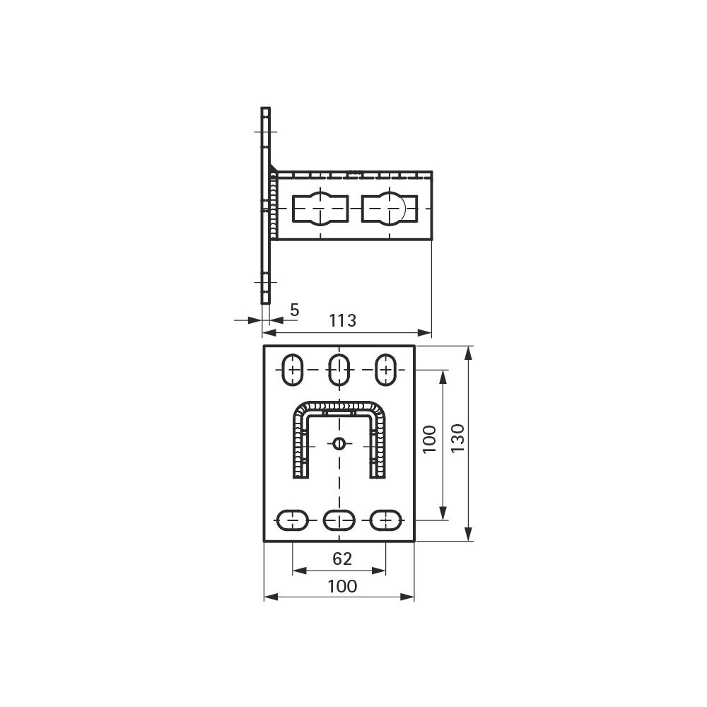 Walraven PushStrut Schienenfuß 41/52/62 113x100x130mm, elektrolytisch verzinkt... WALRAVEN-6594035 8712993181209 (Abb. 4)
