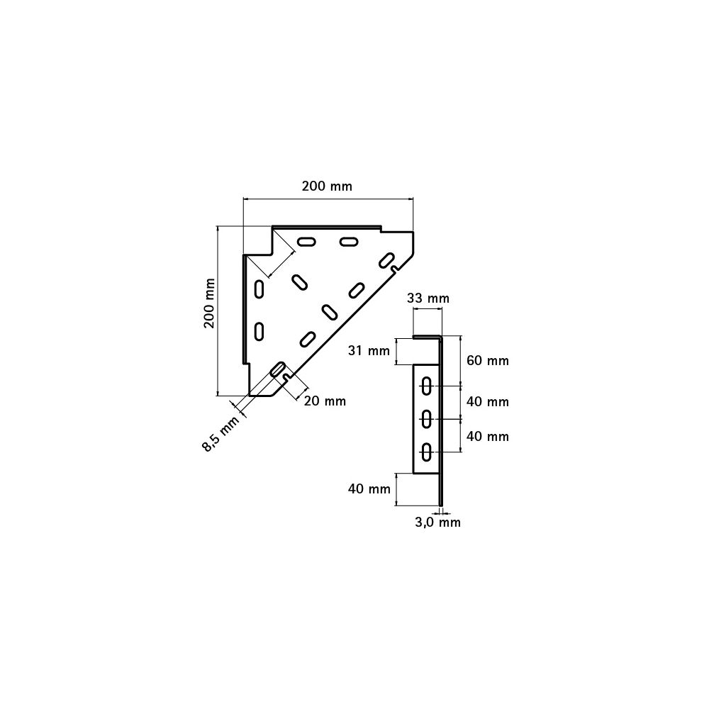 Walraven RapidRail Winkelkonsole 200x200x33mm, elektrolytisch verzinkt... WALRAVEN-6603010 8712993284474 (Abb. 4)