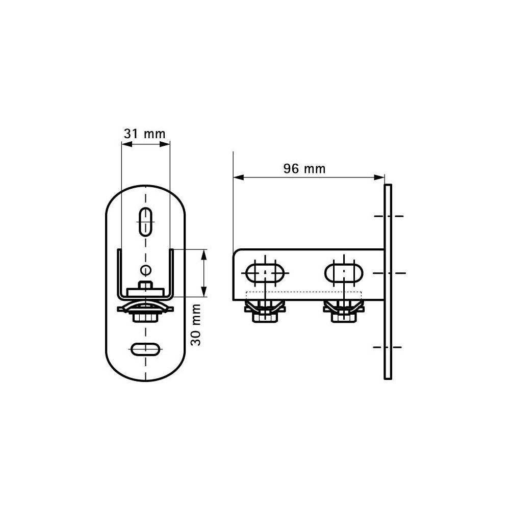 Walraven RapidRail Schienenfuß für Wand, Decken oder Boden, für Schiene WM0/1/15/2/30... WALRAVEN-6613200 8712993284733 (Abb. 6)