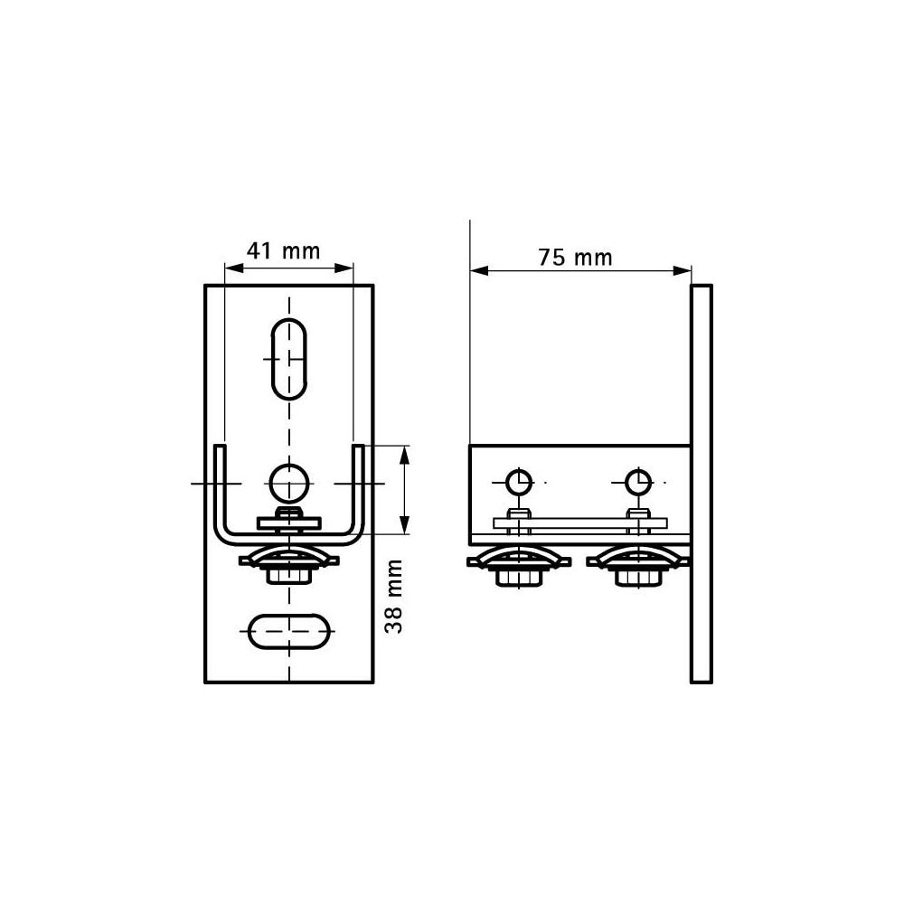 Walraven RapidRail Schienenfuß für Wand, Decken oder Boden, für Schiene WM35, elektro... WALRAVEN-6613235 8712993896486 (Abb. 6)