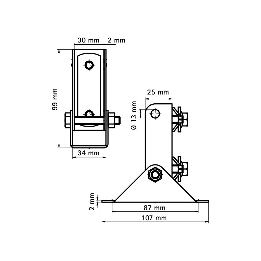 Walraven RapidRail Gelenkhalter 99x34x107mm, elektrolytisch verzinkt... WALRAVEN-6613250 8712993533534 (Abb. 4)