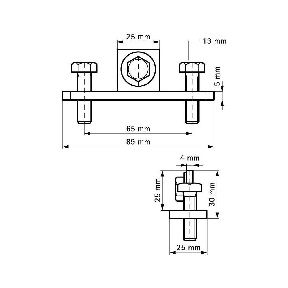 Walraven Klemmflansch 25x89x30mm, für RapidRail, elektrolytisch verzinkt... WALRAVEN-6613820 8712993284757 (Abb. 4)