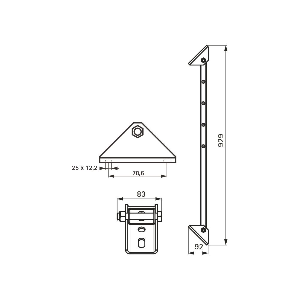 Walraven Gelenkstützbalken Länge 929mm, kürzbar, für Strut Maxx, sendzimirverzinkt un... WALRAVEN-6621083 8719942006231 (Abb. 4)