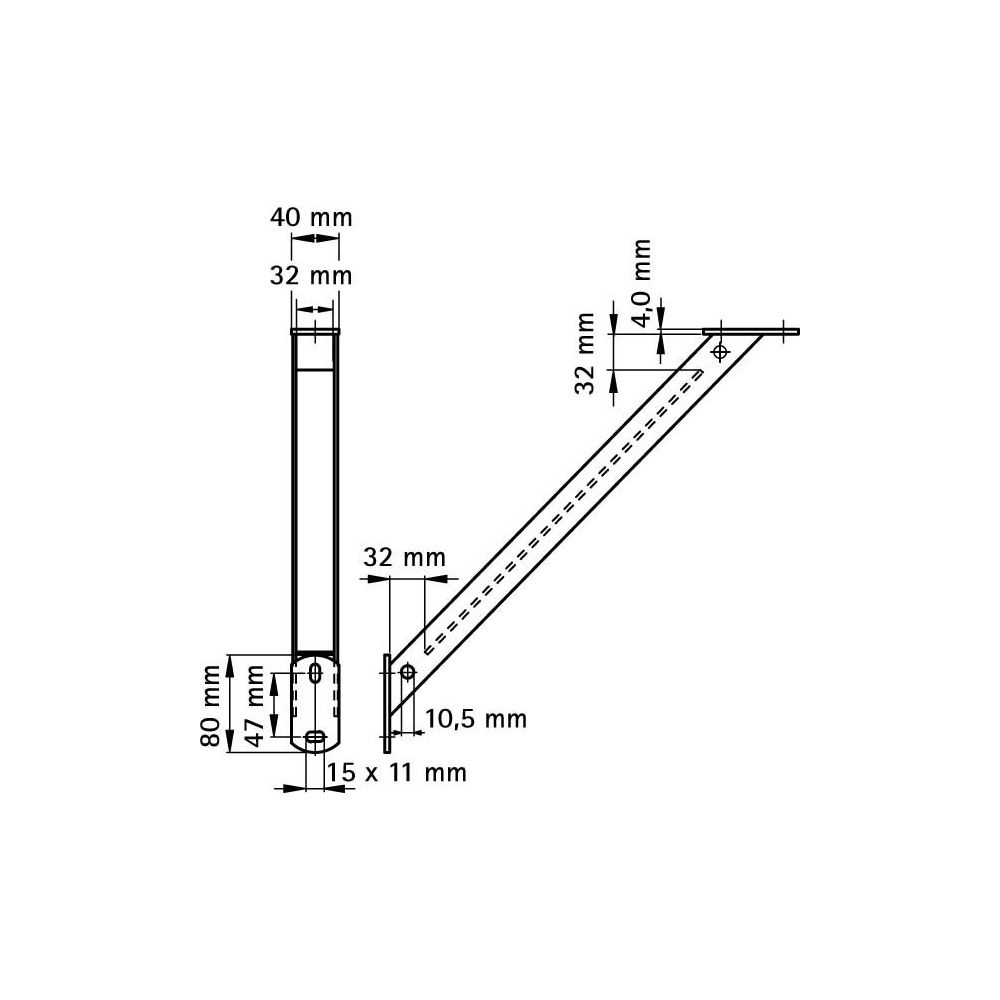Walraven Stützbalken 45 Grad 350mm Höhe für Schiene WM 0/1/15/2/30, elektrolytisch ve... WALRAVEN-6628230 8712993072996 (Abb. 6)