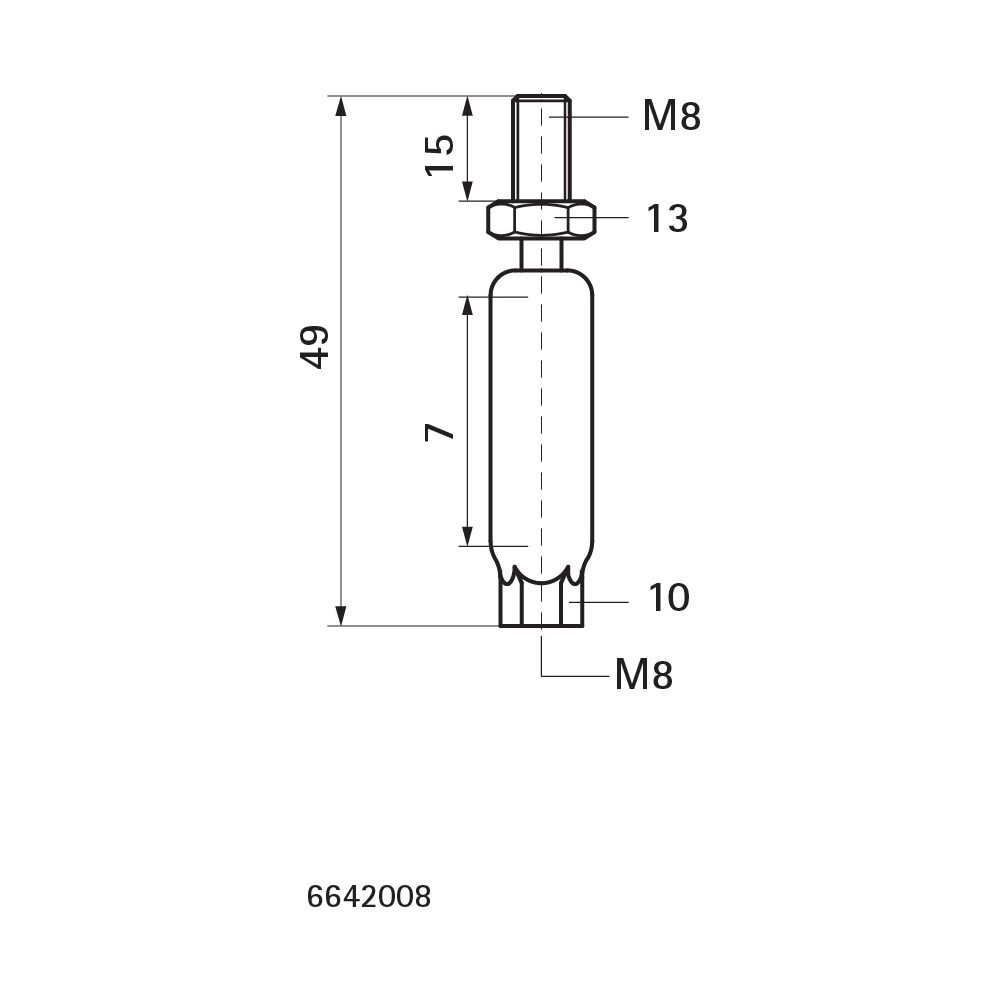 Walraven Kugelgelenk, Länge 49mm M8x15mm einfache Höhenverstellung, Kontrollloch, ele... WALRAVEN-6642008 8712993284832 (Abb. 4)