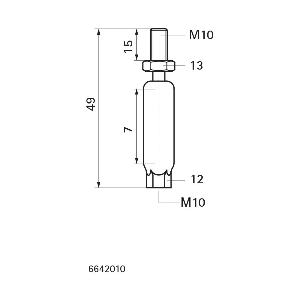 Walraven Kugelgelenk, Länge 49mm M10x15mm einfache Höhenverstellung, Kontrollloch, el... WALRAVEN-6642010 8712993284849 (Abb. 4)