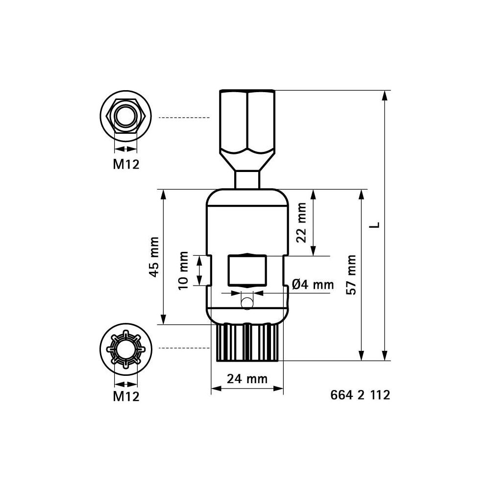 Walraven Kugelgelenk, Länge 90mm M12x18mm einfache Höhenverstellung, Kontrollloch, el... WALRAVEN-6642112 8712993324286 (Abb. 4)