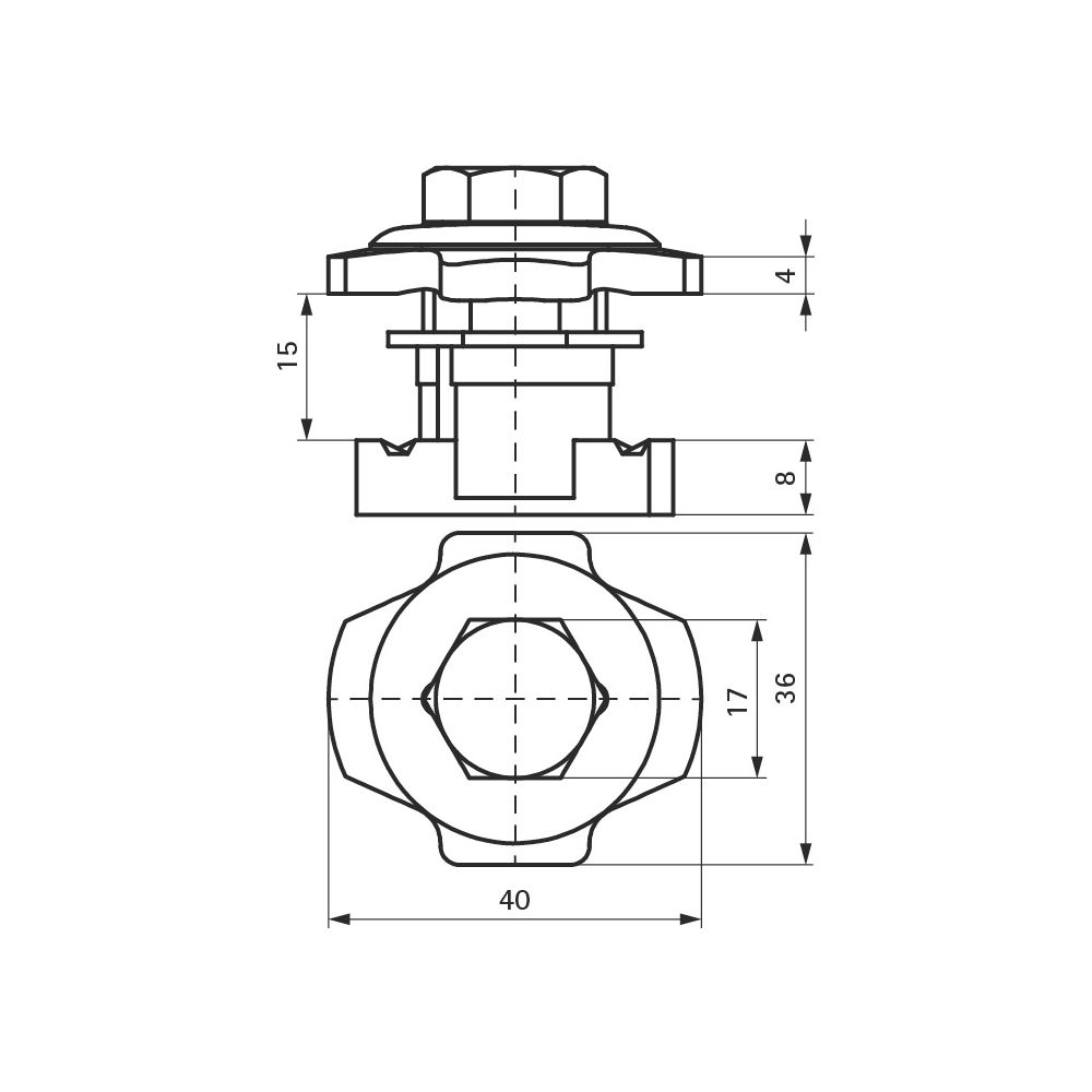Walraven PushStrut Verschlussknopf QN41, 36x40x42mm M10, elektrolytisch verzinkt... WALRAVEN-66519910 8712993984695 (Abb. 4)