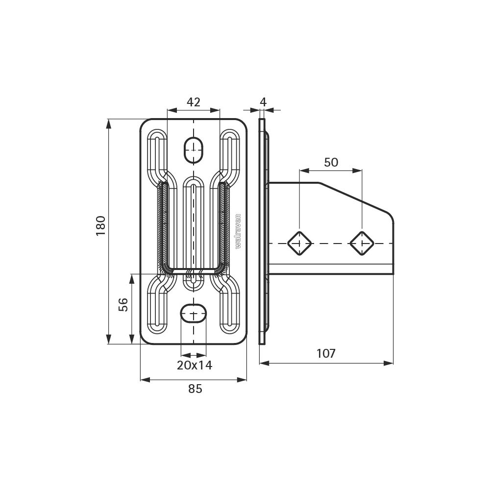 Walraven Strut Schienenfuß G2 für Strut-Schiene bis 82mm Höhe, elektrolytisch verzin... WALRAVEN-66583804 8712993196333 (Abb. 4)